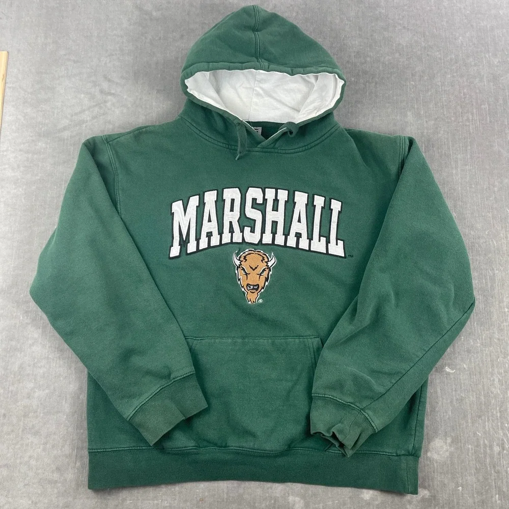 Marshall Thundering Herd Stadium Athletics Mens Medium Green Hoodie Sweatshirt